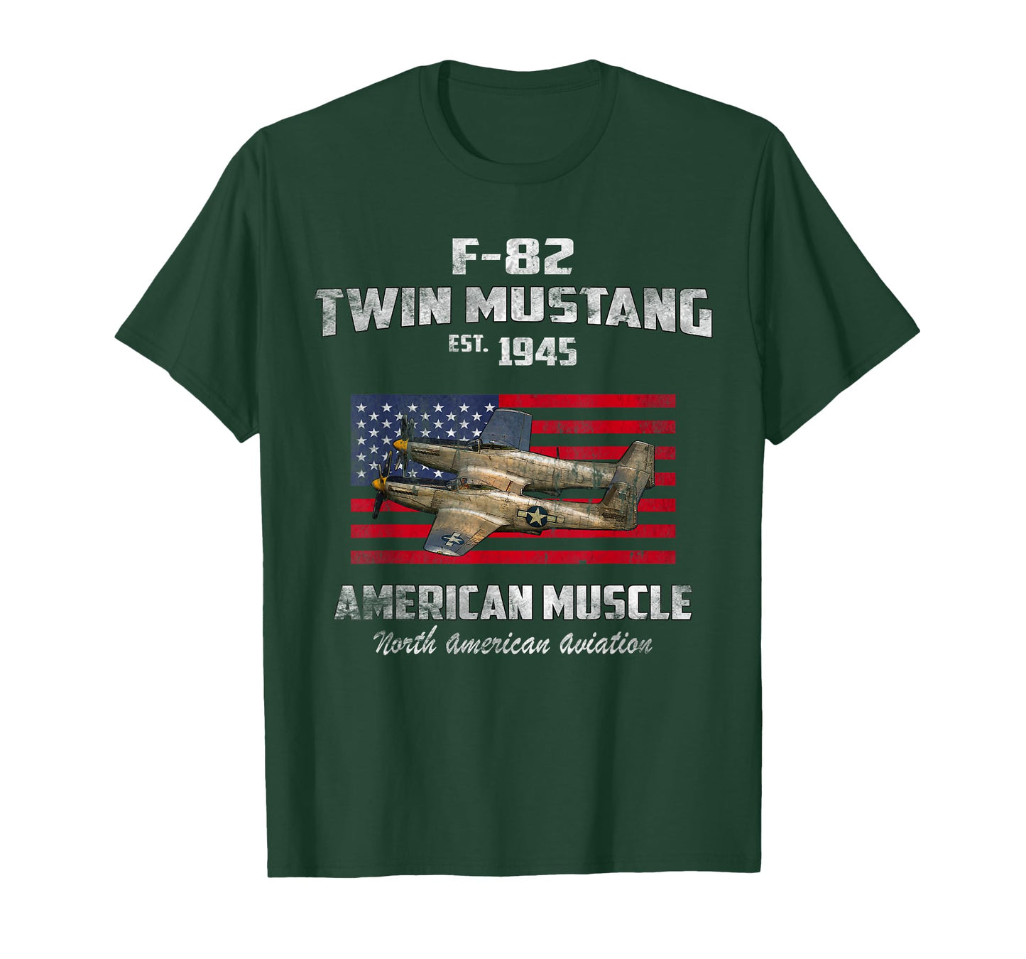 F-82 Twin Mustang Airplane American Muscle Vintage WW2 Pilot T-Shirt