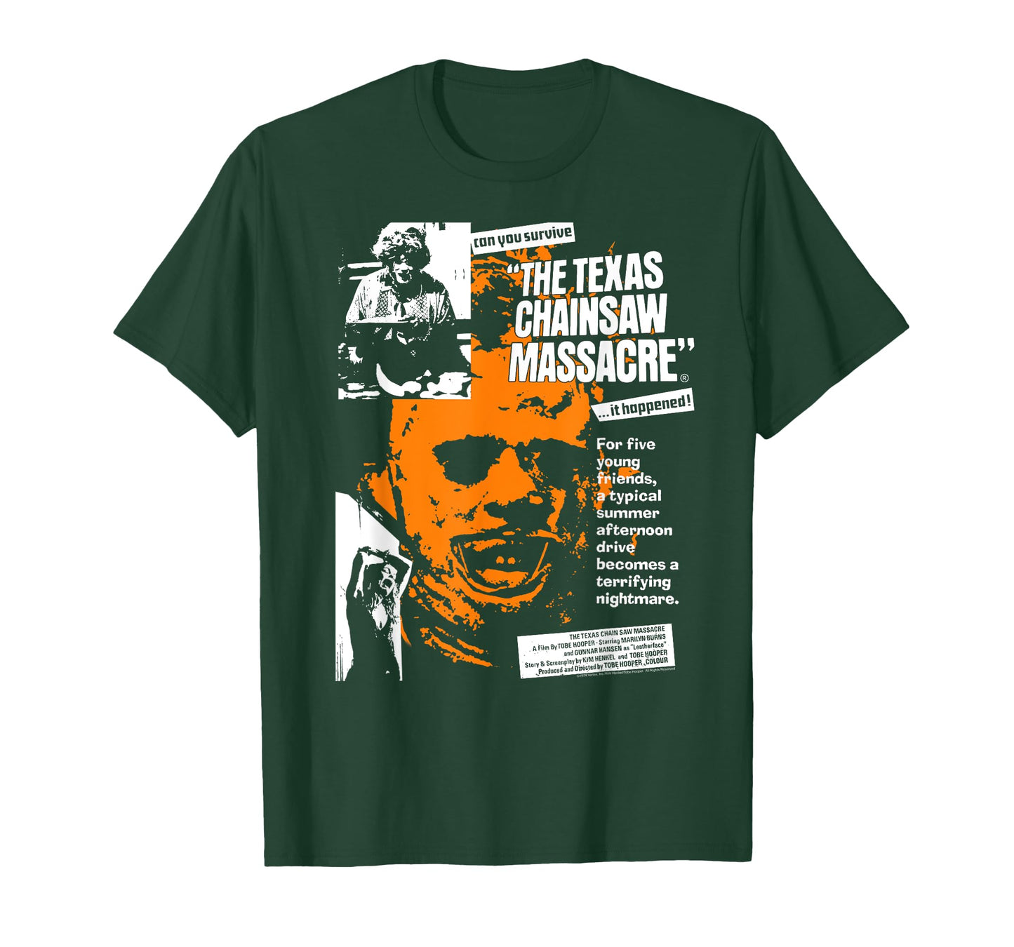 The Texas Chainsaw Massacre Headline Collage Horror T-Shirt