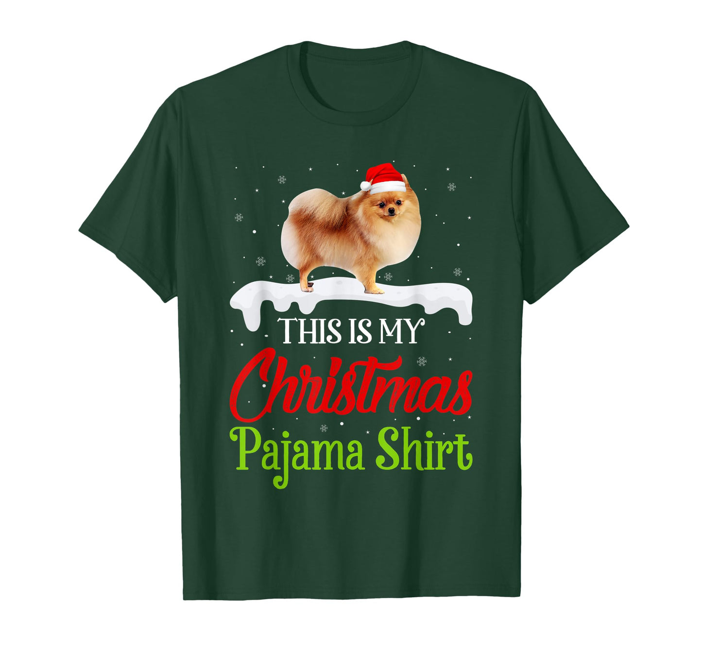 This Is My Christmas Pajama Shirt Pomeranian Dog T-Shirt