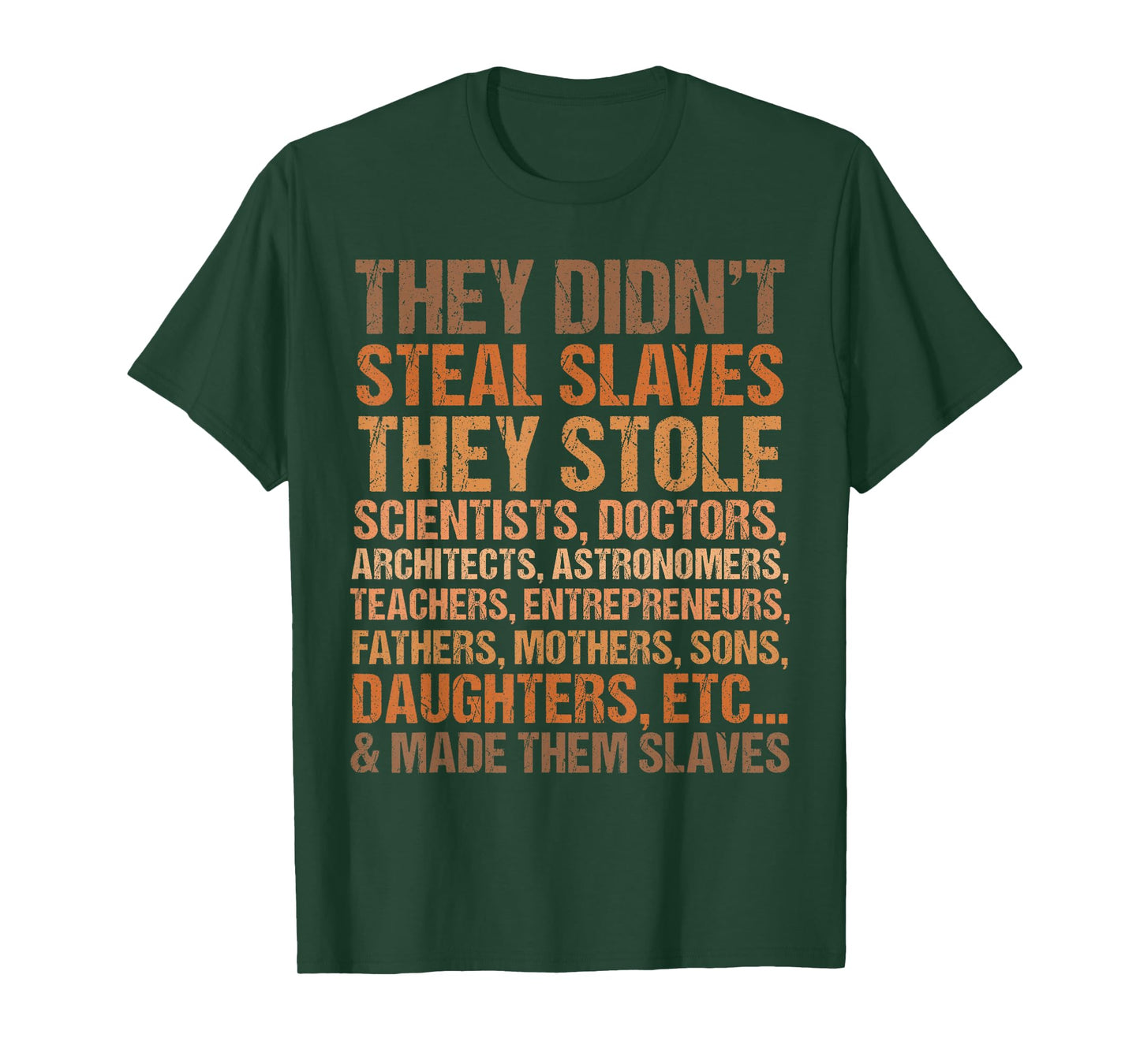 They Didn't Steal Slaves Black History Month Melanin African T-Shirt