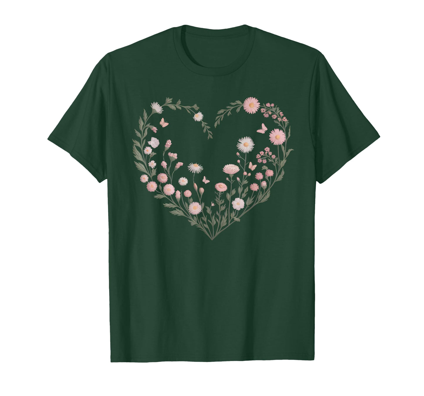 Floral Women TShirt Vintage Boho Wildflower Botanical Flower T-Shirt