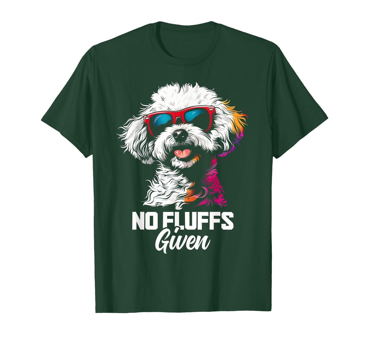No Fluffs Given Bichon Frise Dog Dad Mom Funny T-Shirt