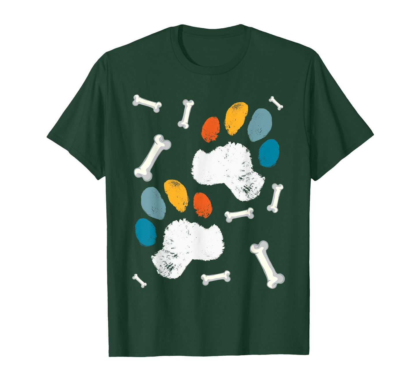 Vintage Dog Puppy Dog Paw Print Dog Love Pet Paw T-Shirt