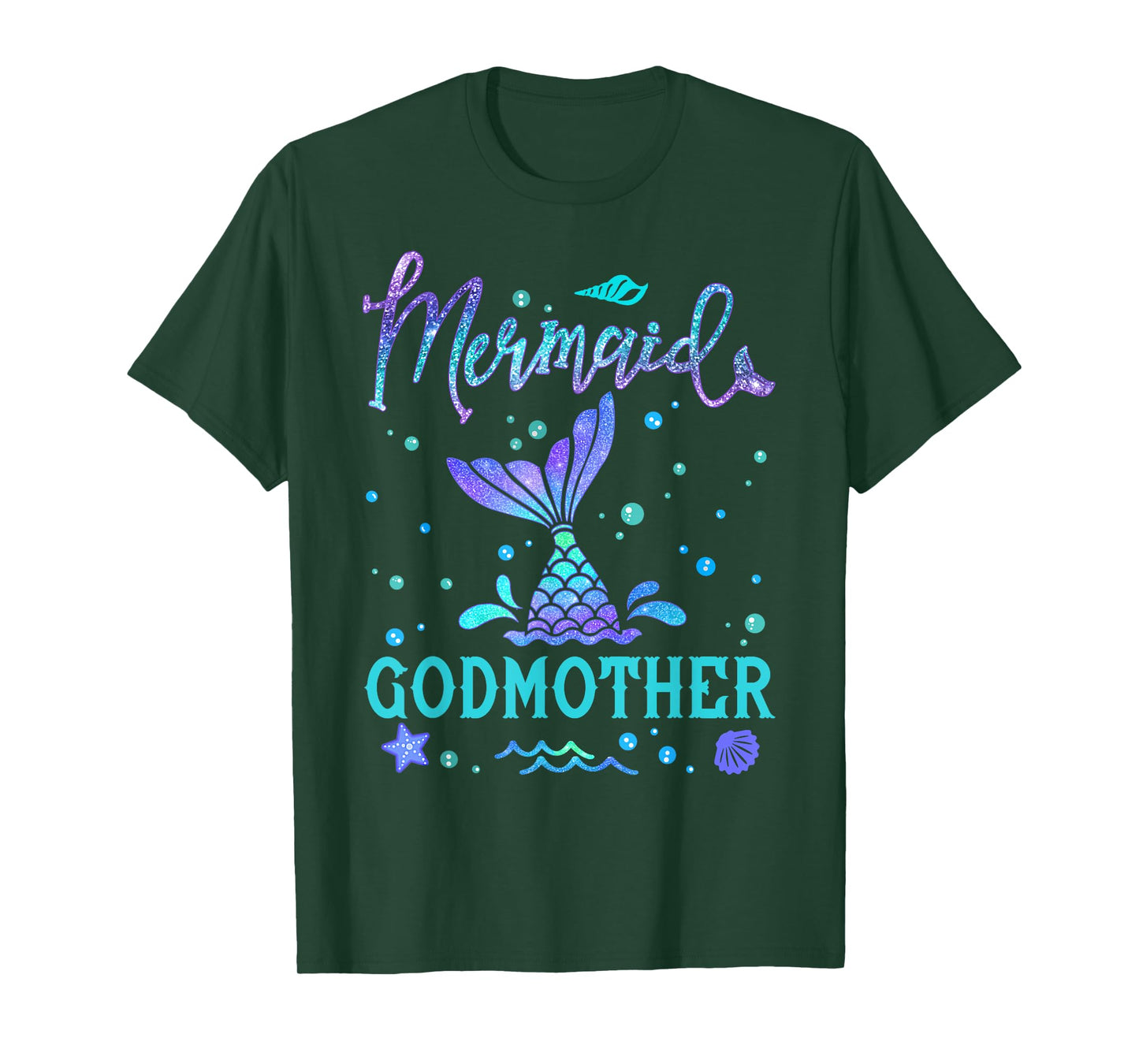 Mermaid Godmother Matching Birthday Squad Party Mermaid Tail T-Shirt