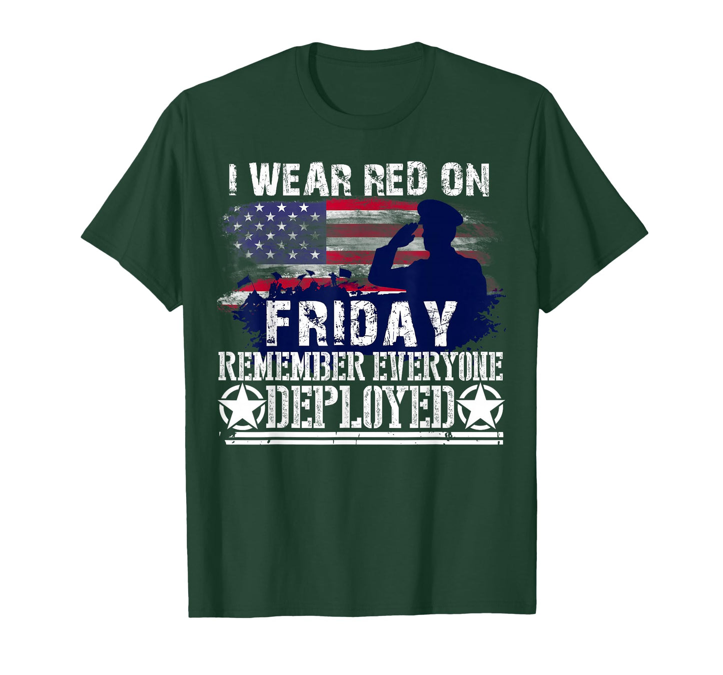 I Wear Red On Friday Remember Everyone Deployed American T-Shirt