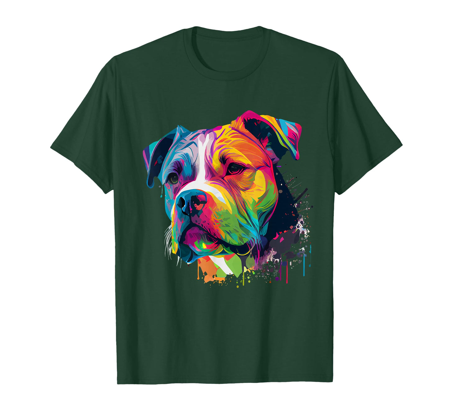Colorful American Bulldog American Bully Men Women T-Shirt