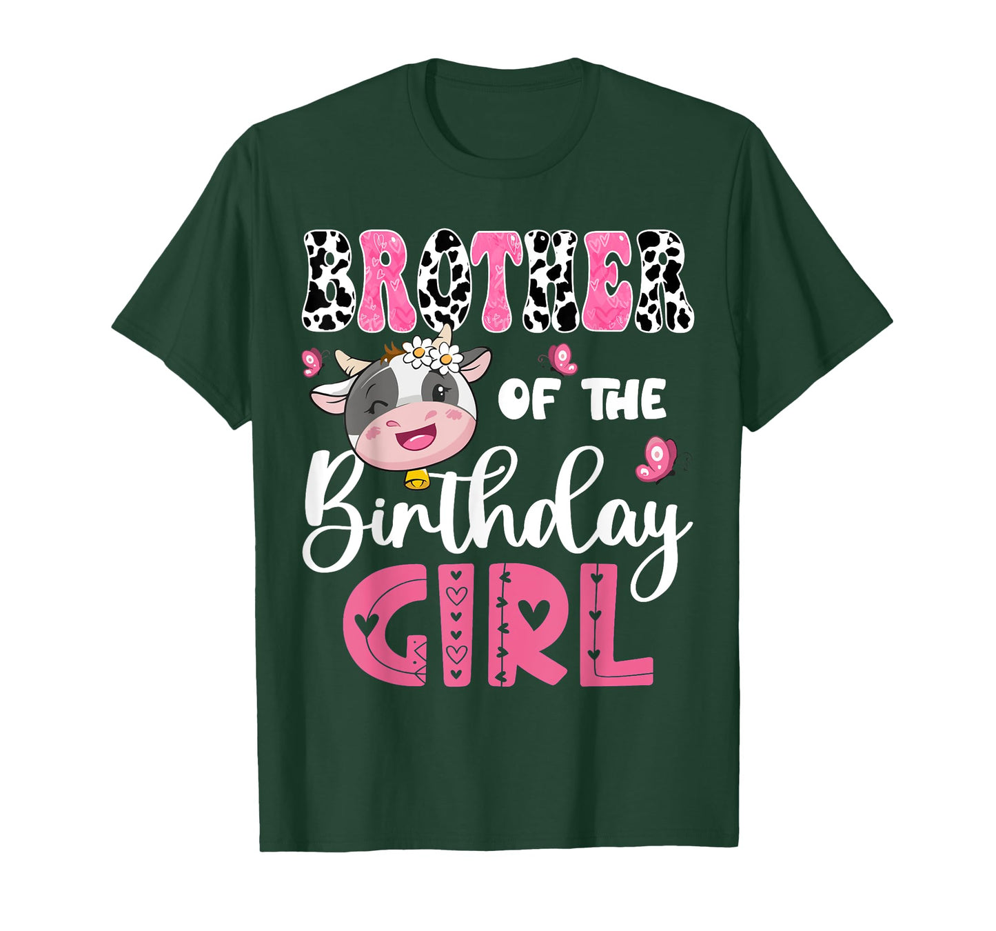 Brother Of The Birthday Girl Farm Cow 1St Birthday Party T-Shirt