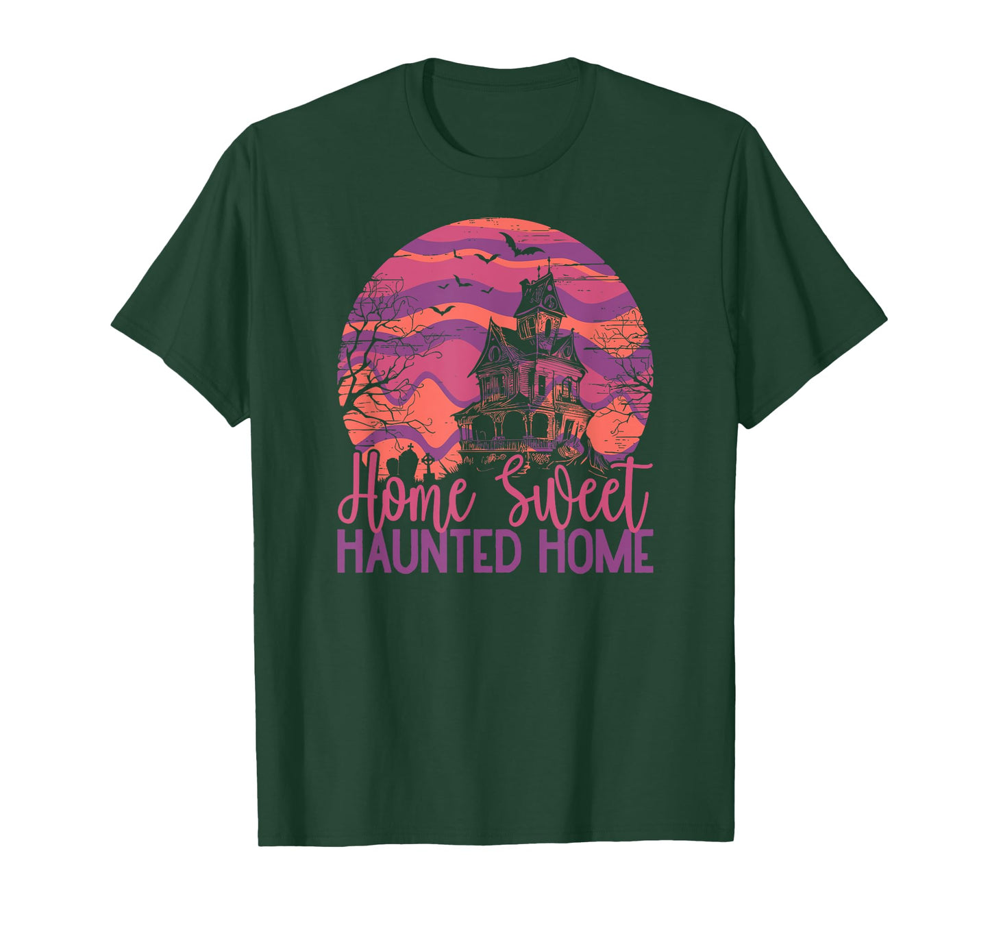 Halloween Home Sweet Haunted Home Spooky Full Moon T-Shirt