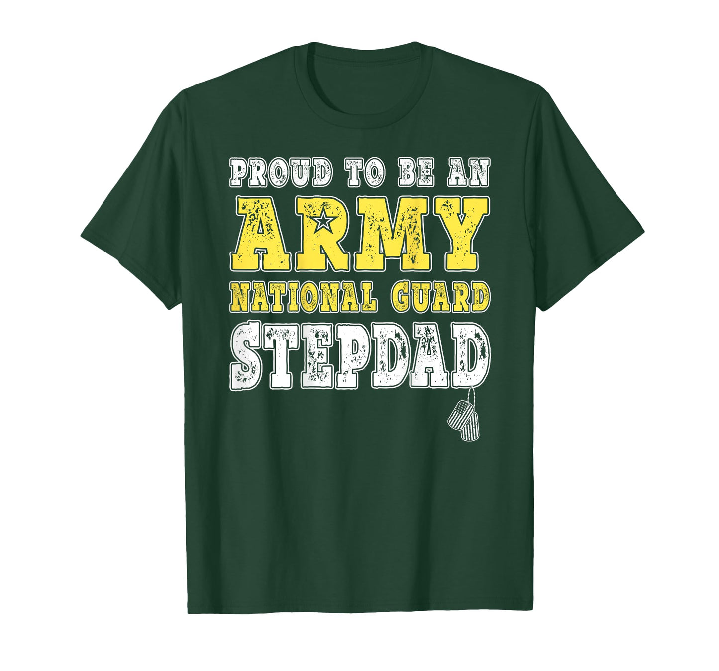 Mens Proud To Be An Army National Guard Stepdad Military Step-Dad T-Shirt