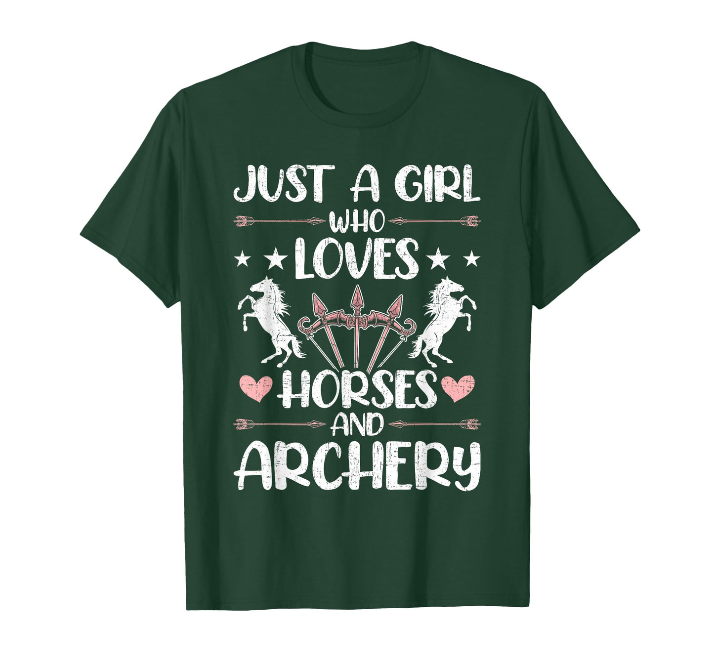 Girl Who Loves Horses And Archery Archers Bowhunter T-Shirt