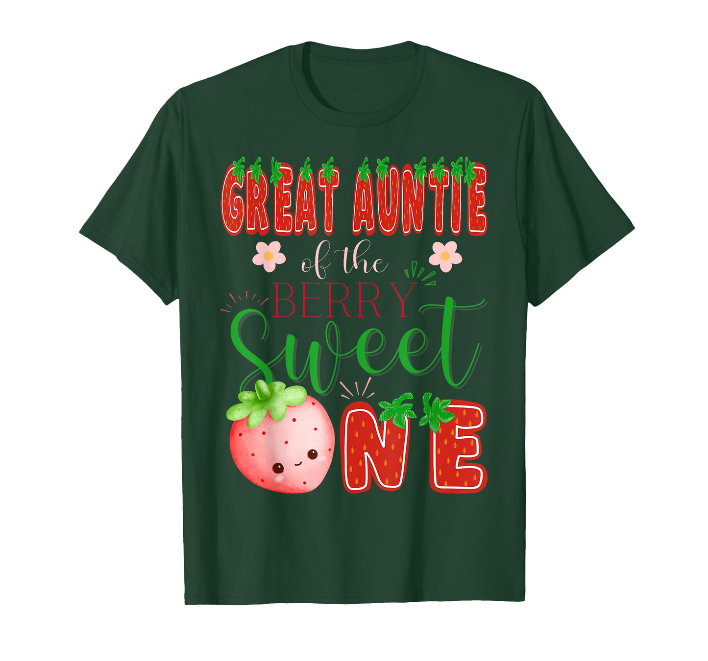 Great Auntie Of The Berry Sweet One 1St Birthday Strawberry T-Shirt