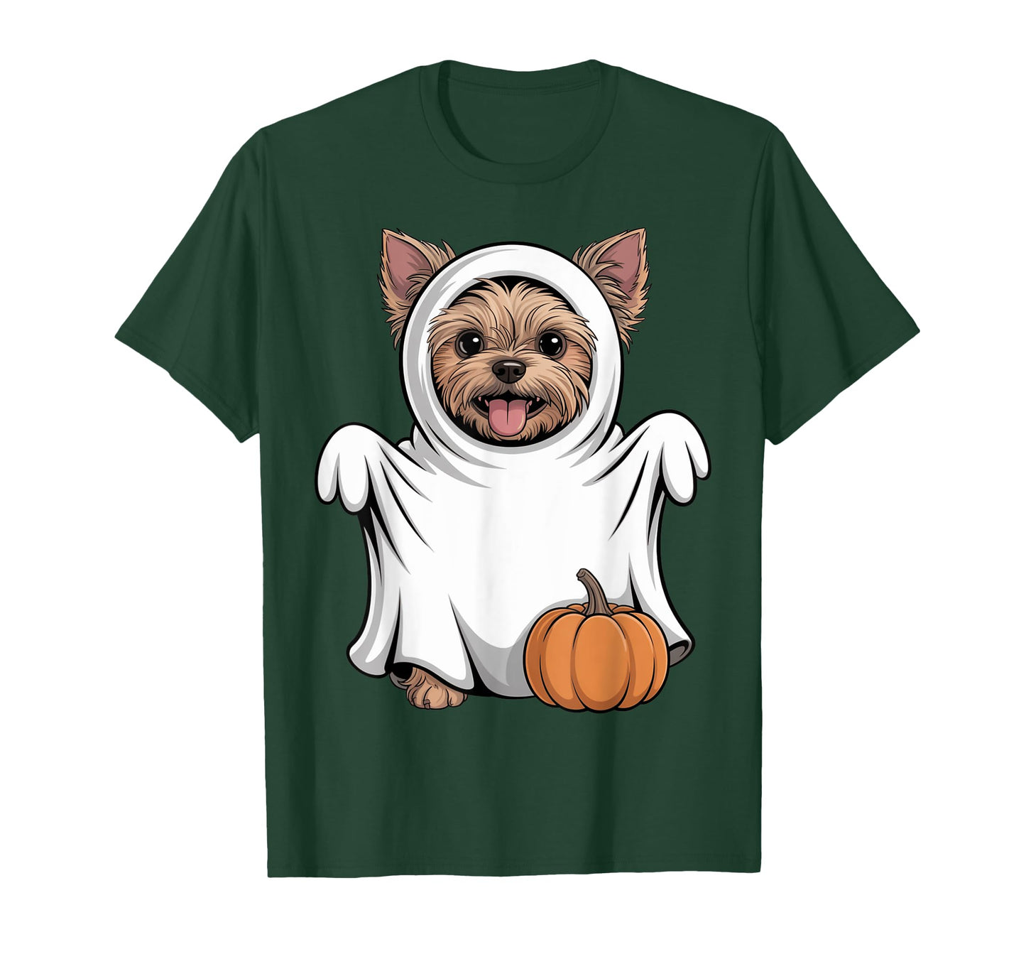 Yorkshire Terrier Ghost Pumpkin Halloween Fall Dog Lover T-Shirt