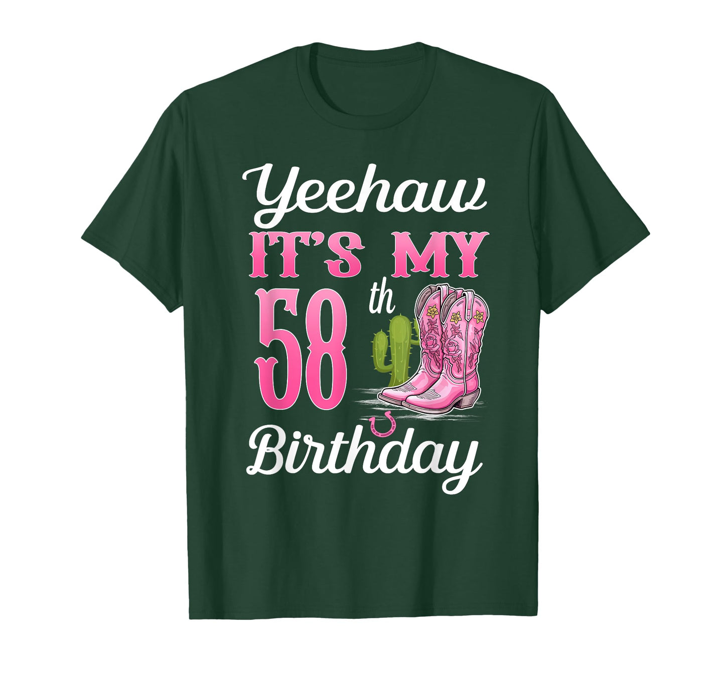 Yeehaw It's My 58th Birthday Cowgirl Western Girl 58 Years T-Shirt
