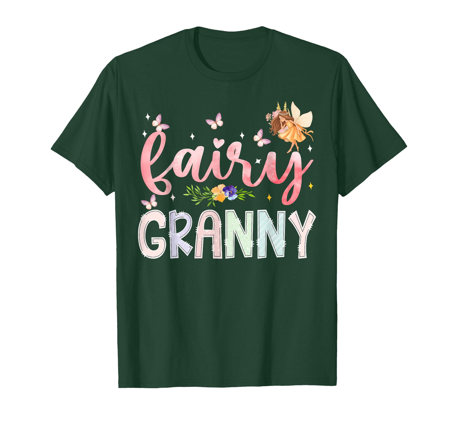 Fairy Granny Magical Floral Birthday Girl Fairytale Family T-Shirt