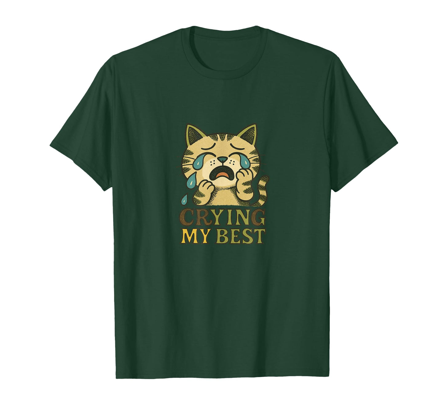 Im Crying My Best Kitty Cat Cute Sad Cat Lover Humor T-Shirt