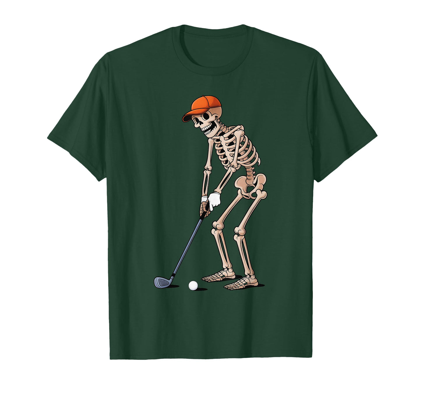 Funny Skeleton Golf Player Golfer Men Dad Halloween T-Shirt