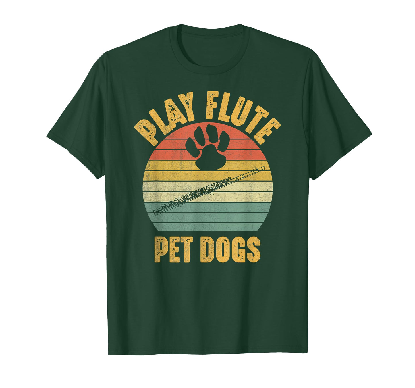 Pet Dogs Play Flute Funny Dog Lover and Flute Player Flutist T-Shirt