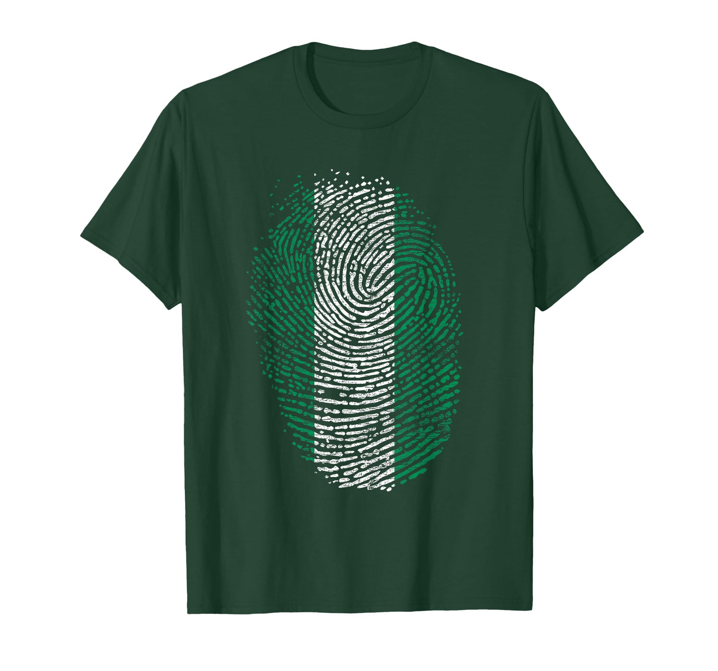 Nigeria Flag Gift Fingerprint T-Shirt