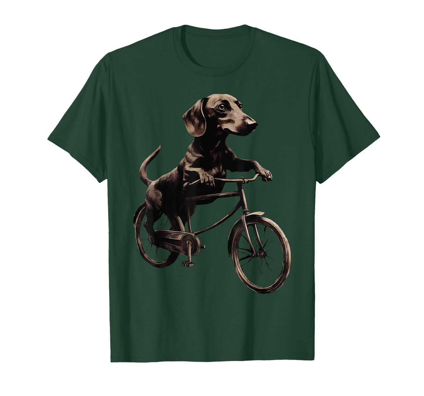 Dachshund Riding A Bike Bicycle Cycling Dachshund Dog Lover T-Shirt for Men Women Kids