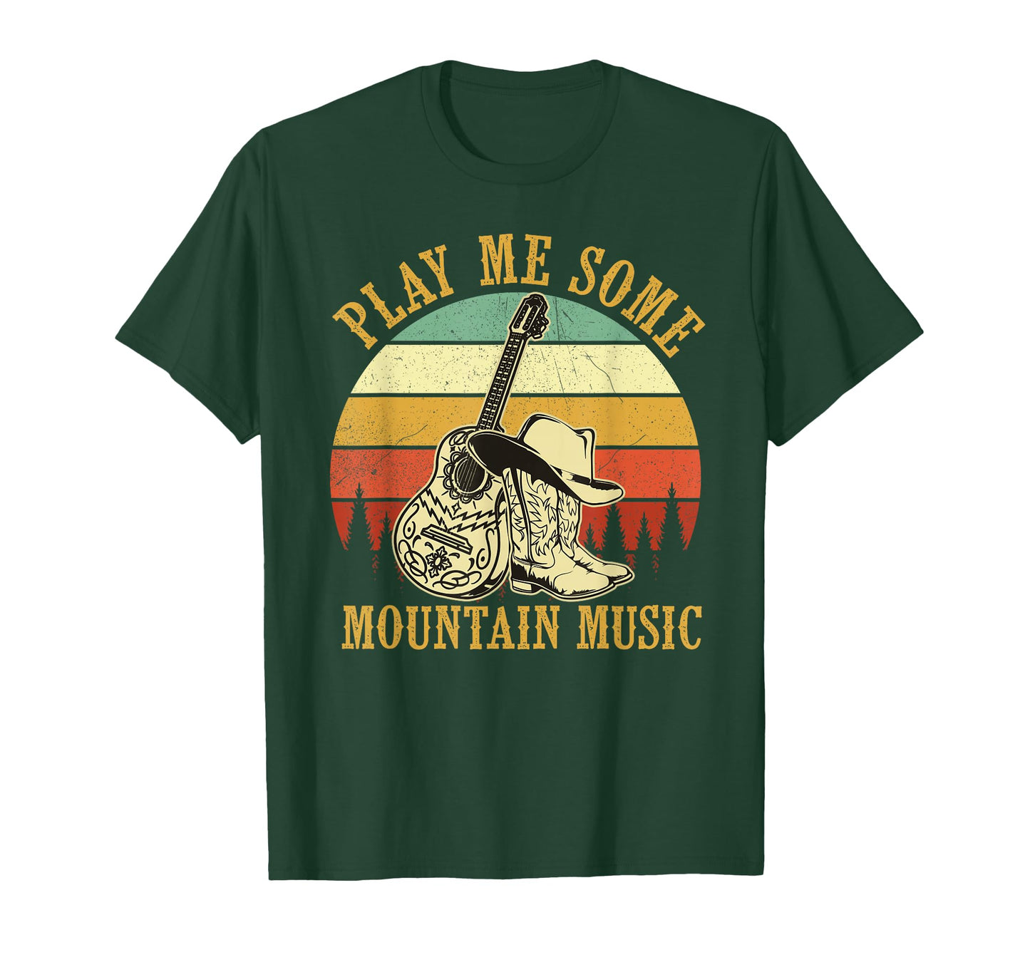 Play Me Some Mountain Music Guitar Western Country T-Shirt