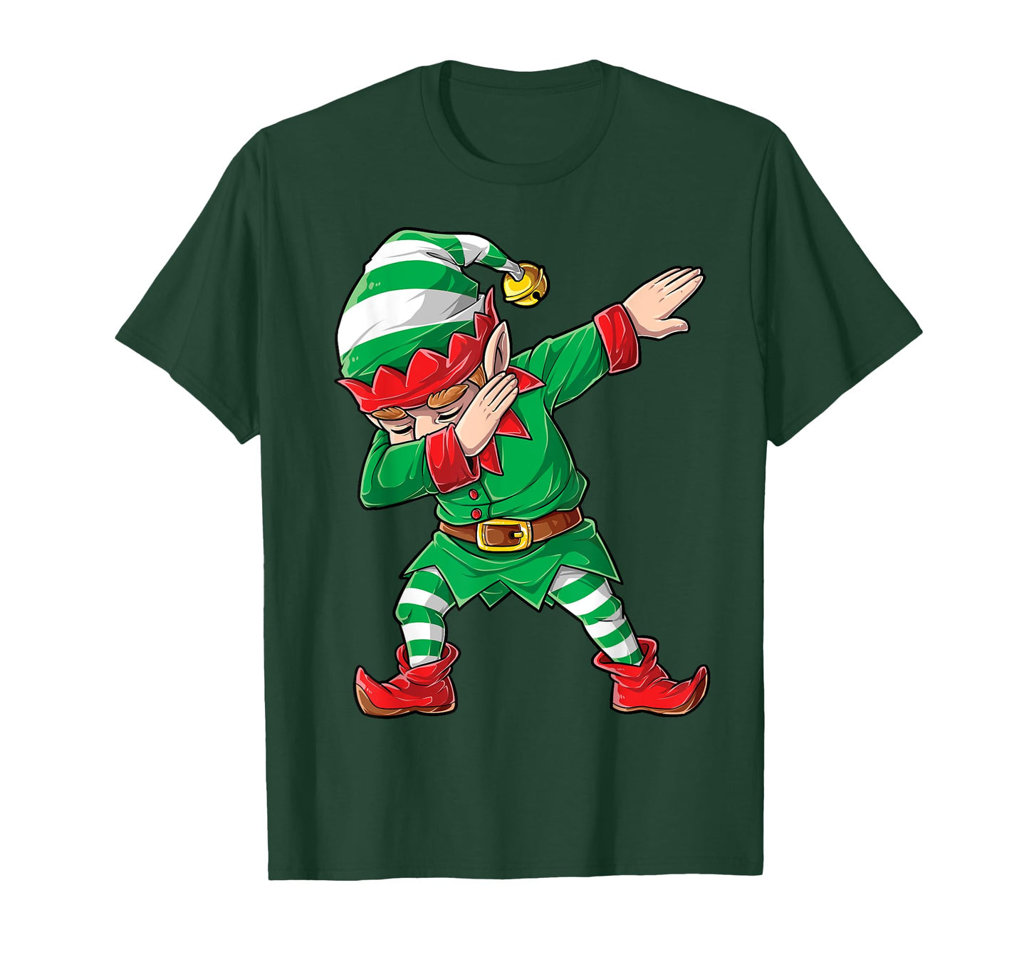 Christmas Dabbing Elf Squad Boys Men Xmas Family Matching Short Sleeve T-Shirt