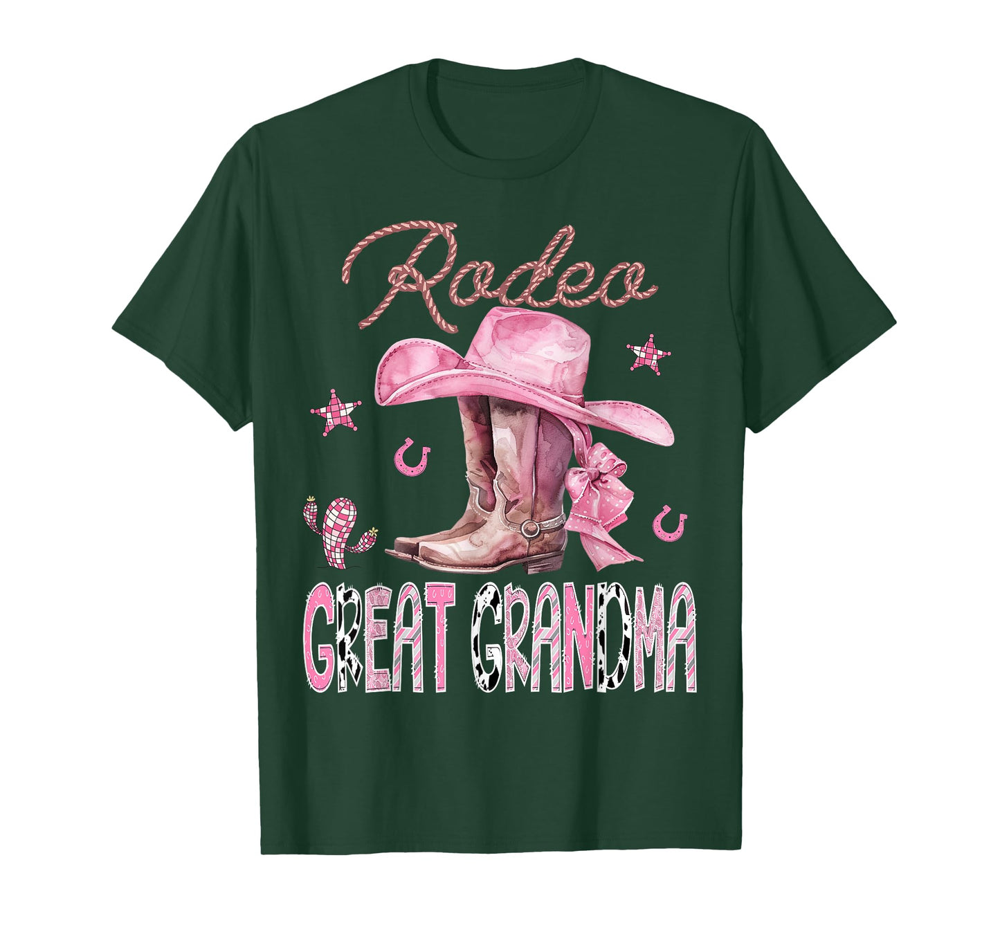 Rodeo Great Grandma Pink Boots Coquette CowGirl Birthday T-Shirt