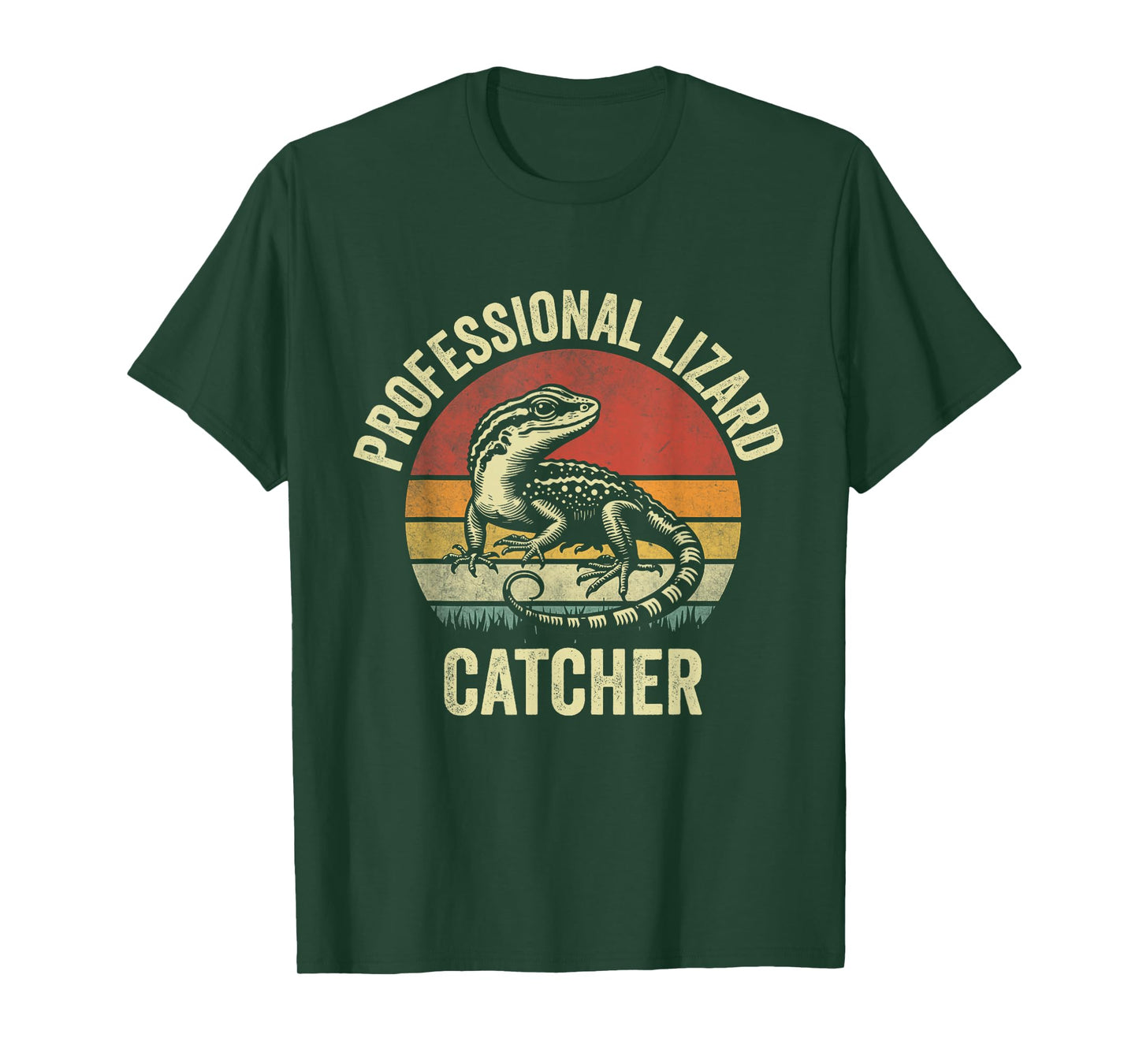 Professional Lizard Catcher Funny Retro Gecko Lizard Hunter T-Shirt