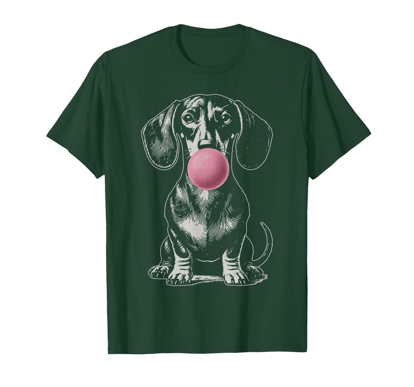 Vintage Dachshund Blowing Bubble Wiener Dog Dad Mom Owner T-Shirt