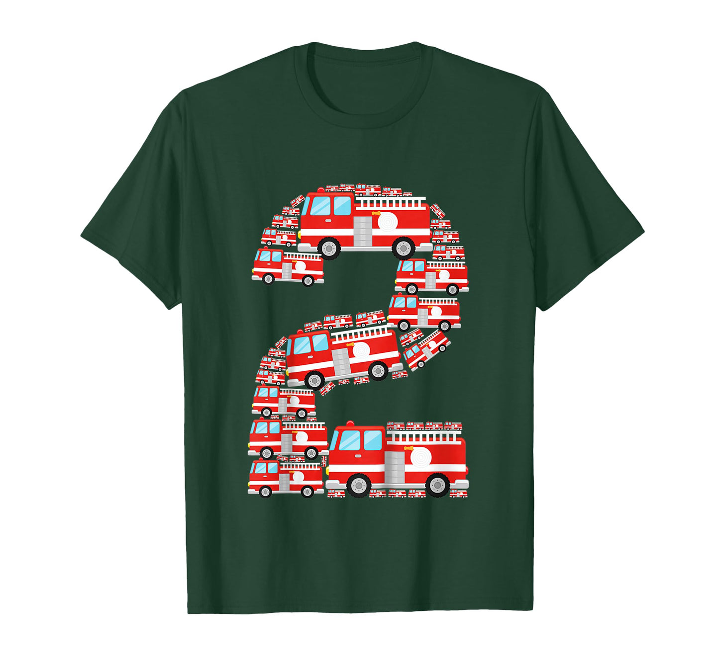 Fire Truck 2nd Birthday Boy 2 Year Old Toddler Firefighter T-Shirt
