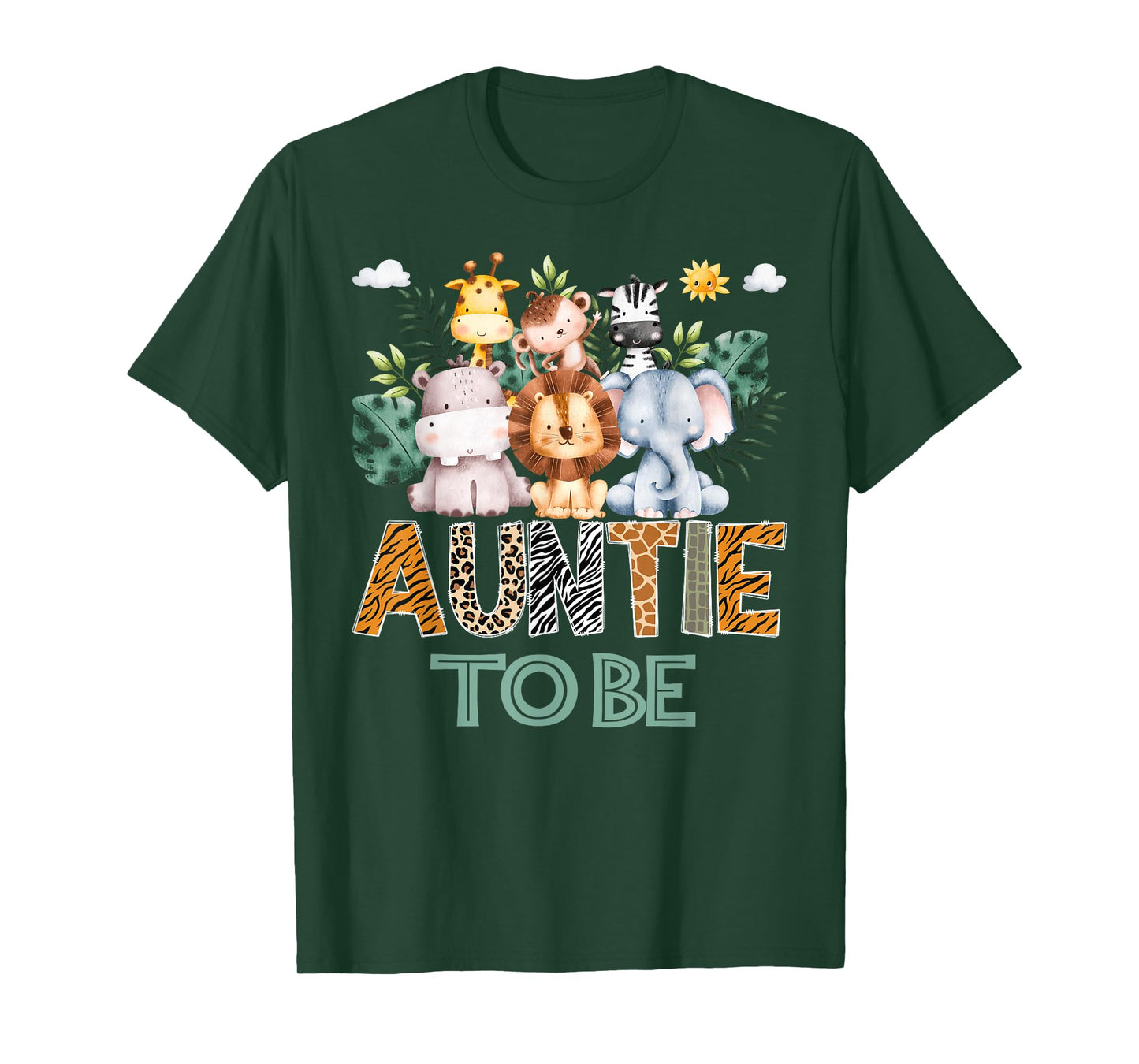 Soon To Be Auntie Jungle Animal Safari Gender Reveal T-Shirt