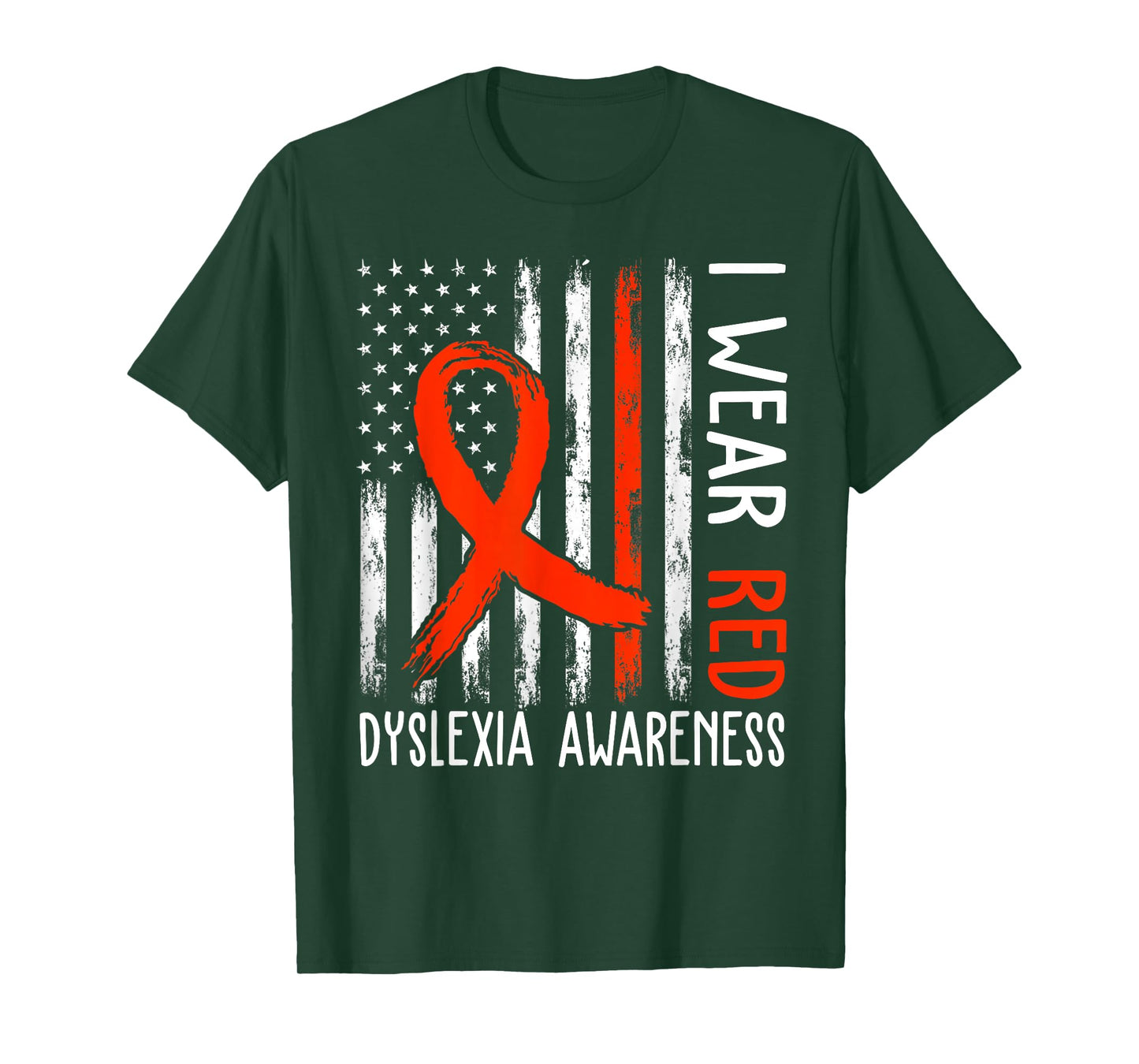 I Wear Red Dyslexia Awareness Month Dyslexia Flag T-Shirt