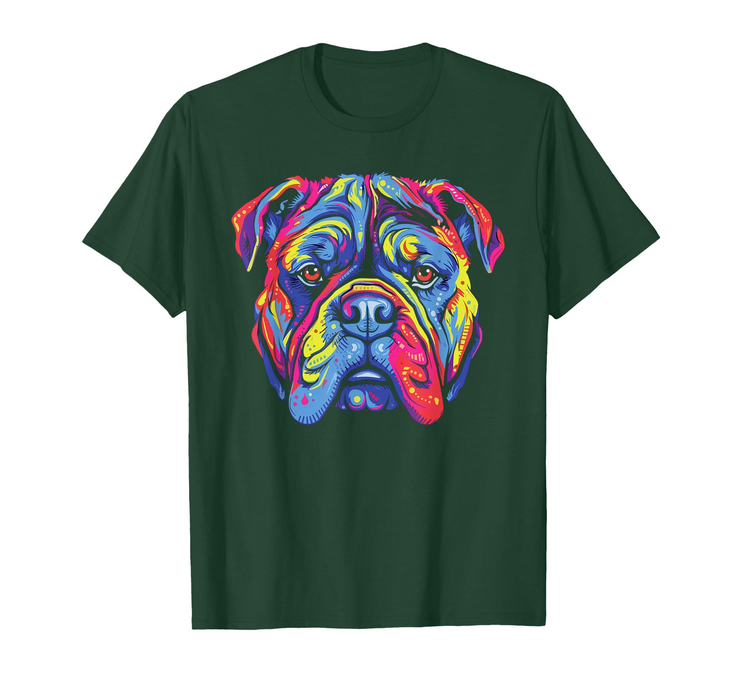 Watercolour Colourful Alapaha Blue Blood Bulldog Dogs T-Shirt