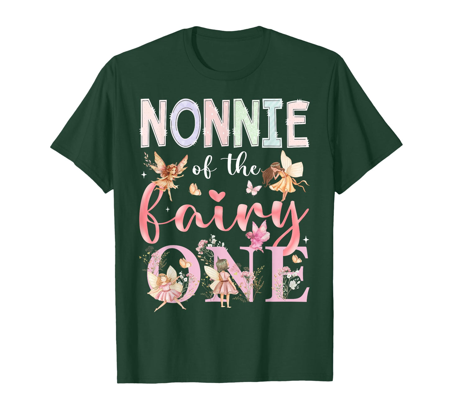 Nonnie Of The Fairy One 1St Birthday Girl Fairytale T-Shirt