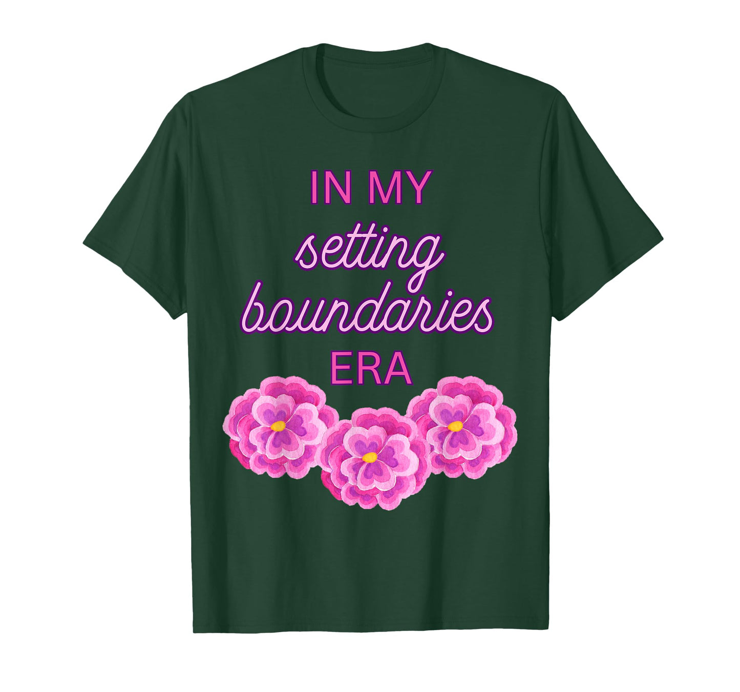 In My Setting Boundaries Era - Pink Flowers T-Shirt