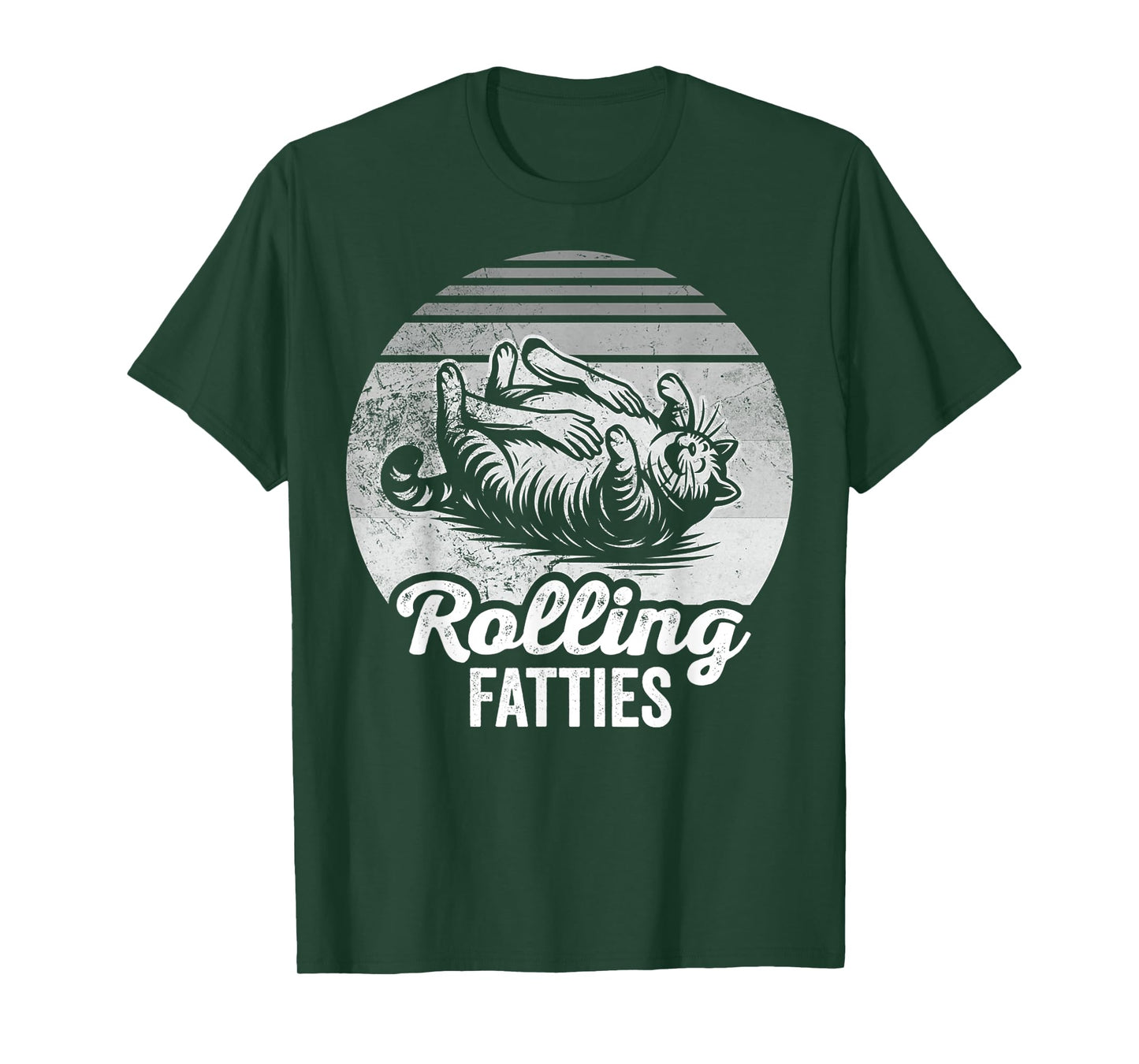 Rolling Fatties Cat Humor Design Pet Fans T-Shirt