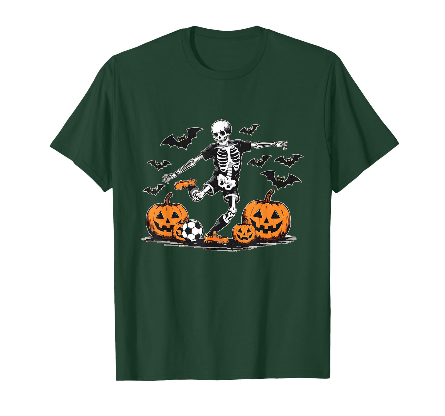 Funny Skeleton Soccer Men Boys Kids Halloween Costume T-Shirt