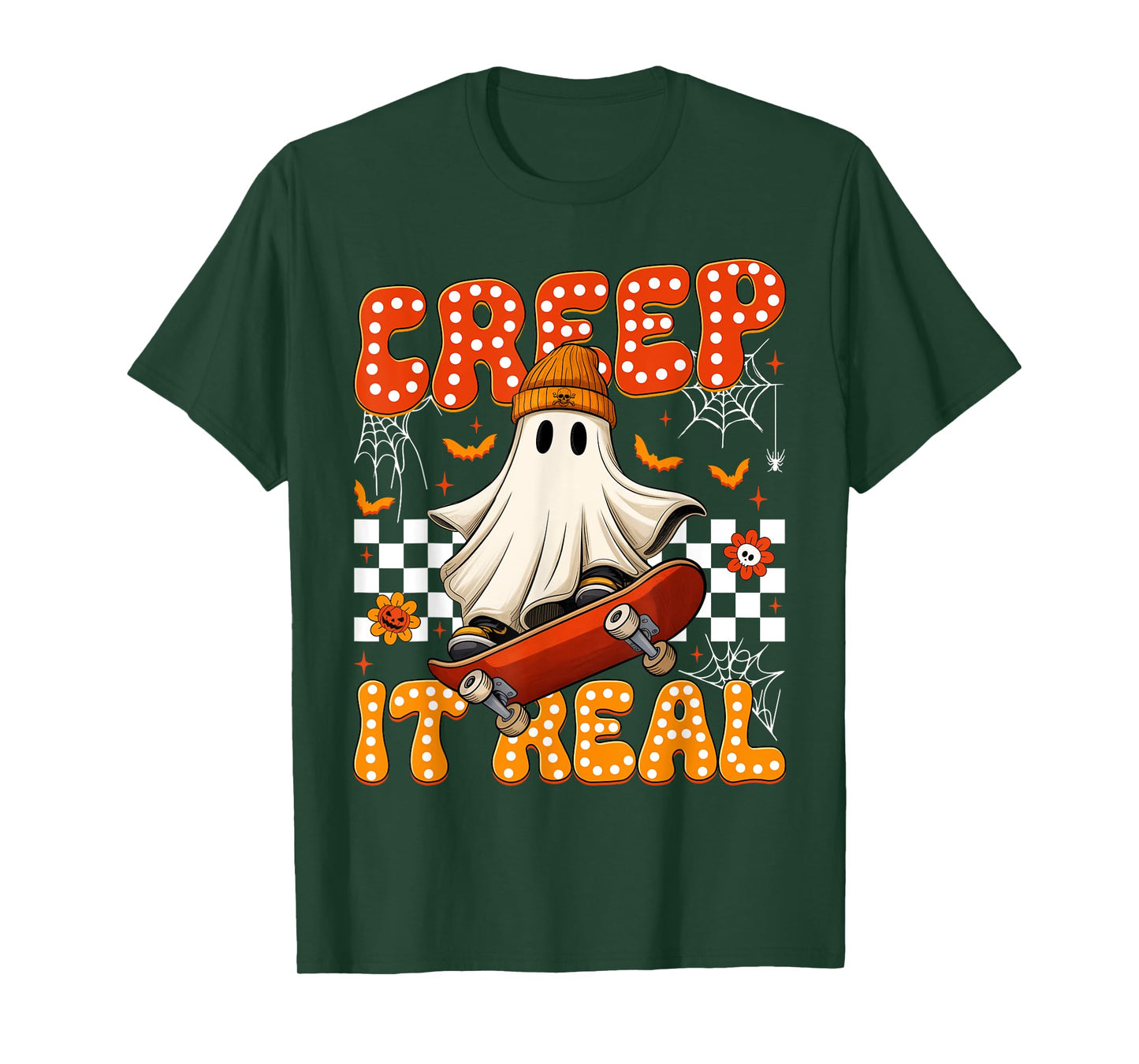 Vintage Retro Halloween Creep It Real Ghost Boy Fall Season T-Shirt