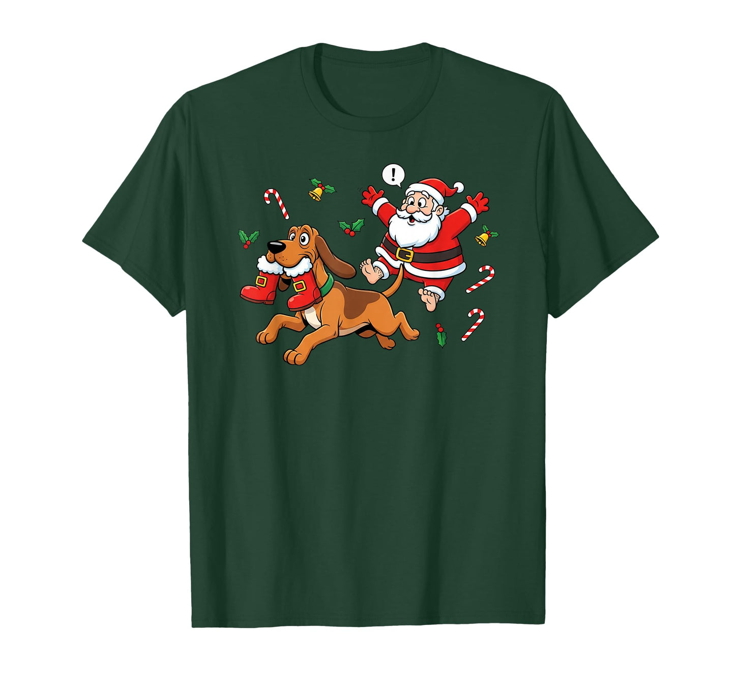 Funny Bloodhound Santa Claus Boots Christmas Womens Mens Kid T-Shirt