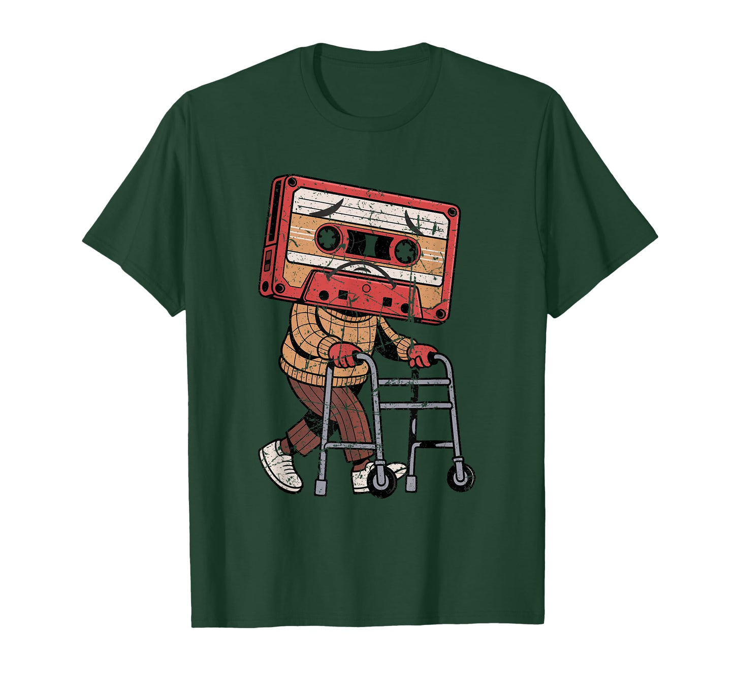 Retro 80s 90s Funny Old Cassette Nostalgia Tape Walker T-Shirt