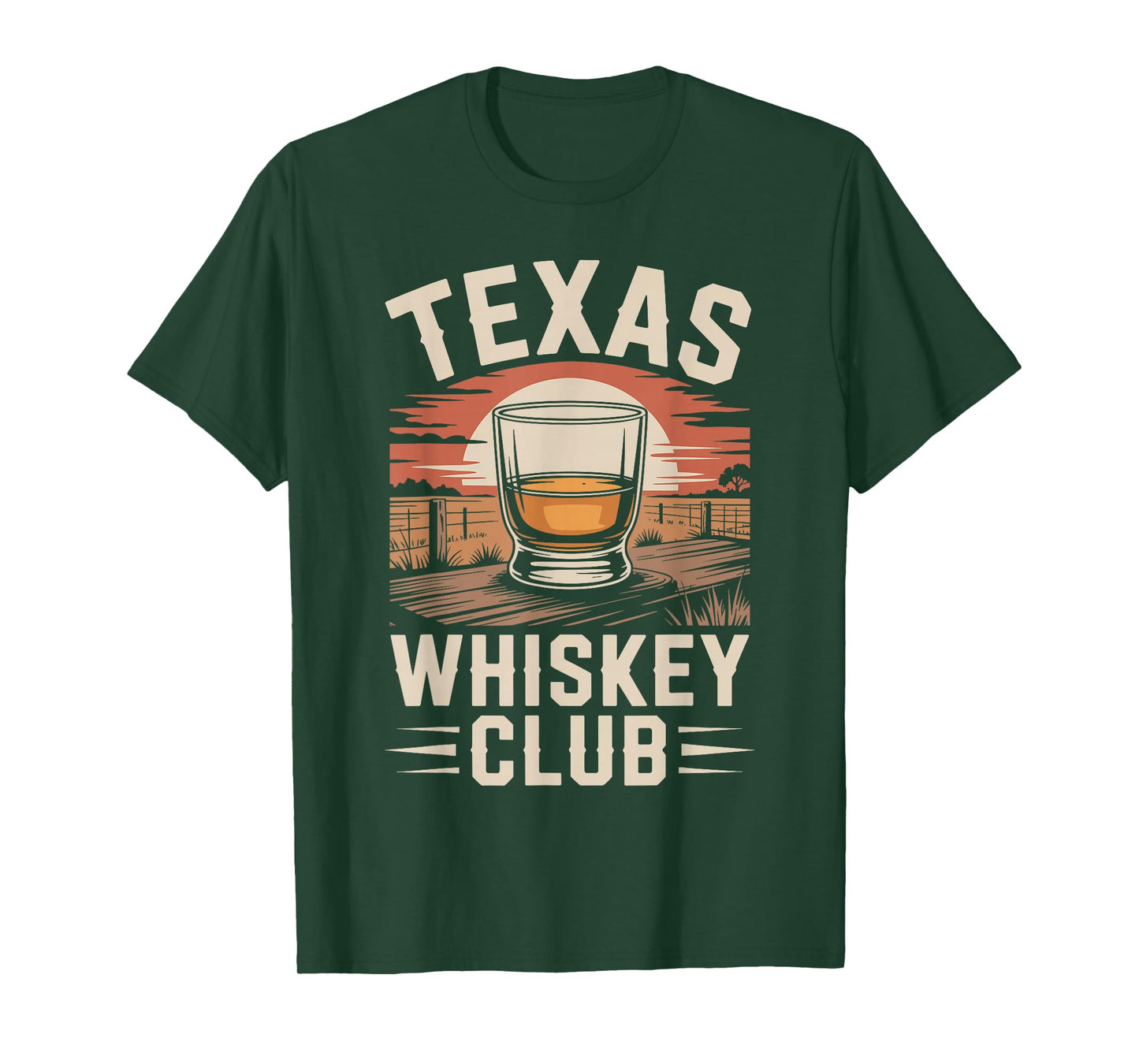 Texas Whiskey Club Sunset Retro Bourbon T-Shirt
