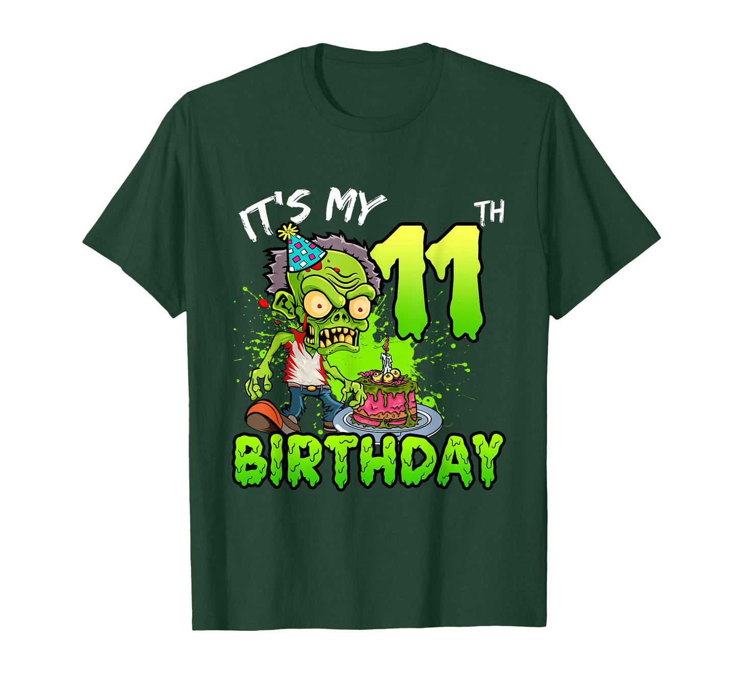 It's My 11th Birthday Zombie Lover 11 Year Old Boys Girls T-Shirt