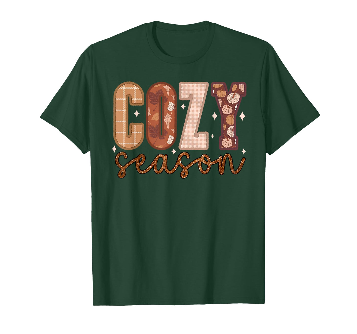 Cozy Season Pumpkin Autumn Fall Y'all Leaves Thanksgiving T-Shirt