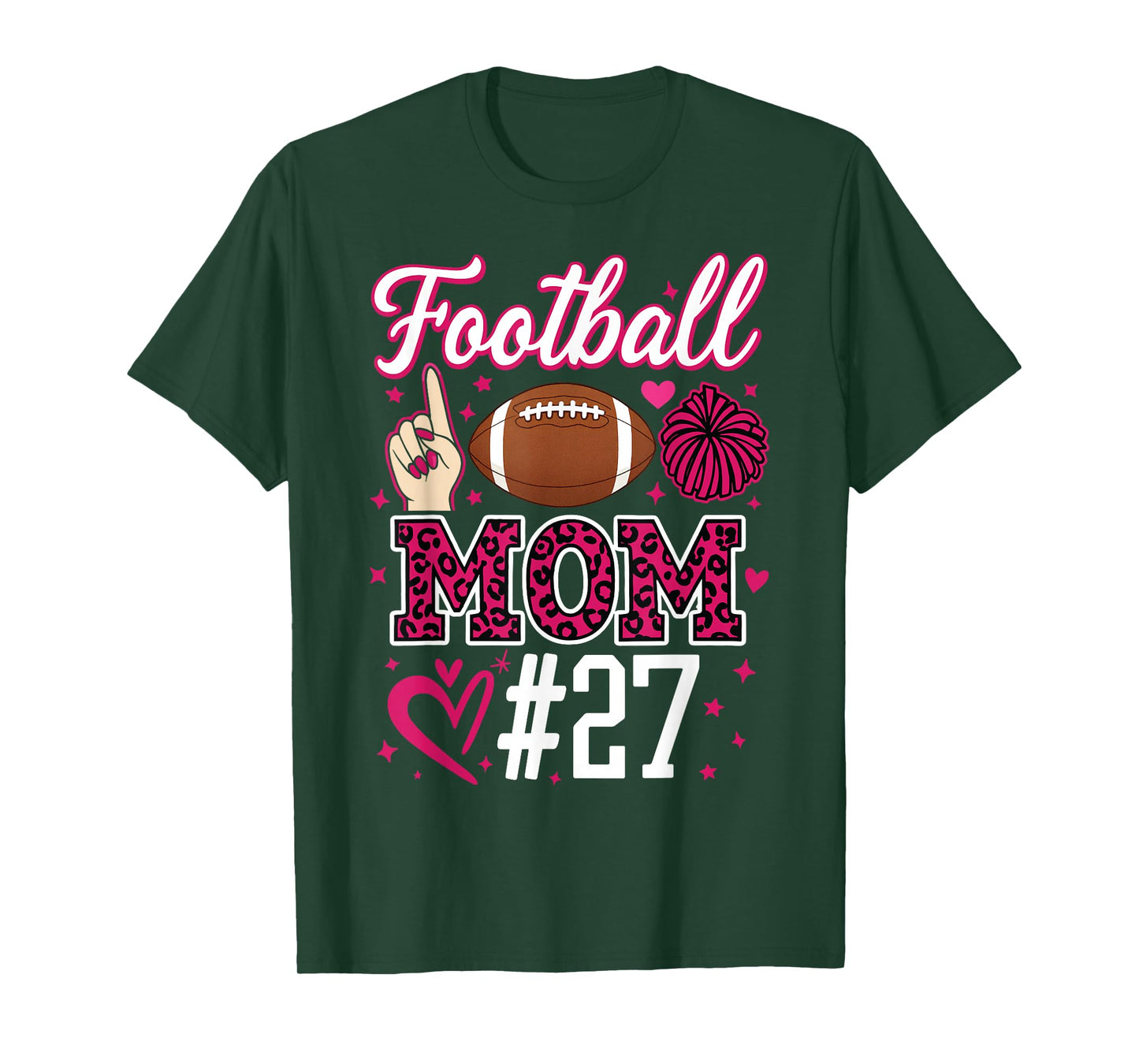 Football Mom #27 Funny Mother Woman Supporter Girl Son Fan T-Shirt