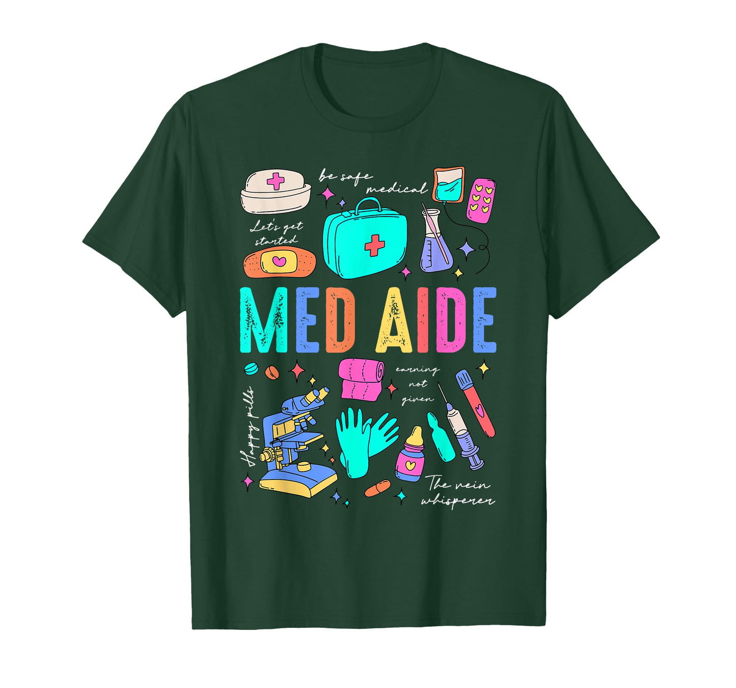 Retro Med Aide Certified Medication Aide Nursing Med Tech T-Shirt
