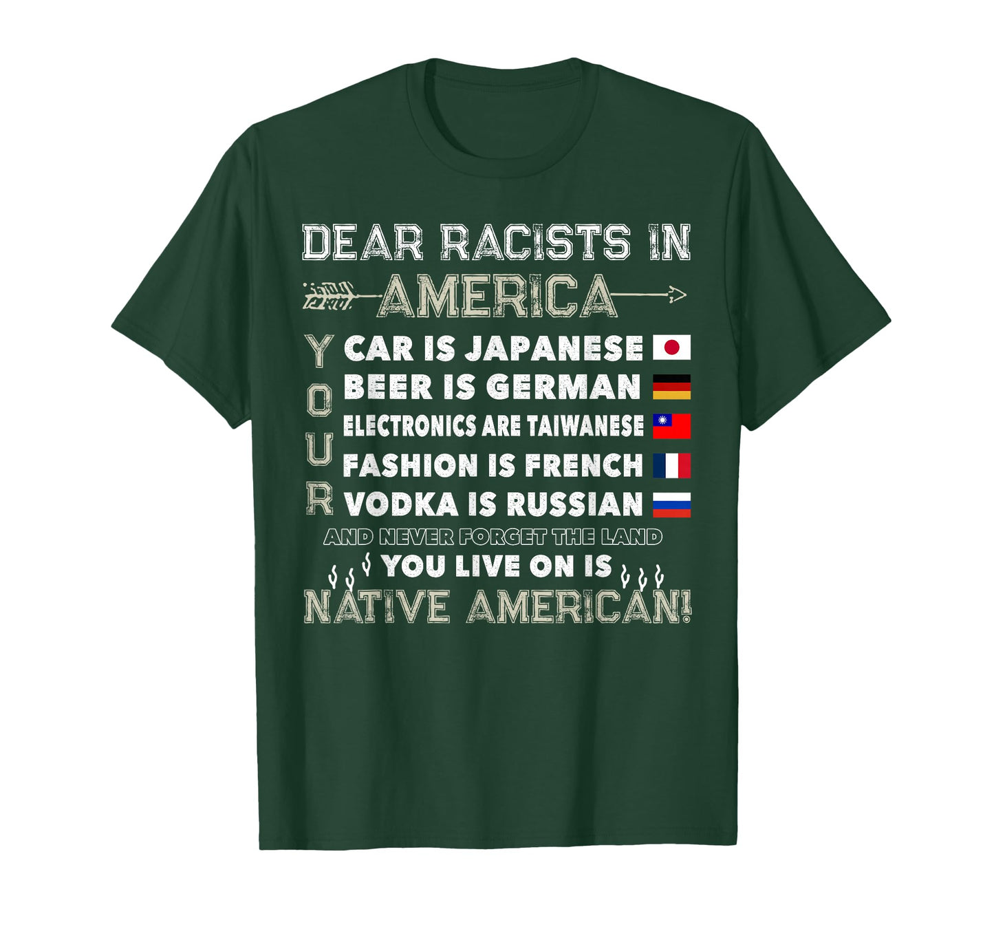 Dear Racists in America You Live On is Native American T-Shirt