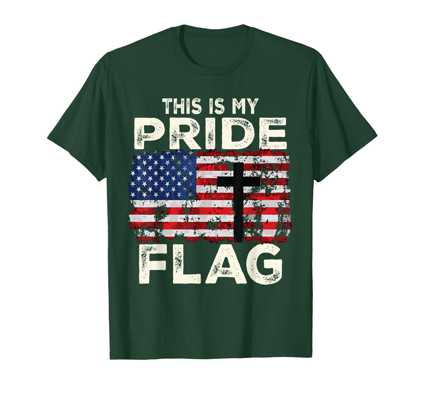 This Is My Pride Flag Jesus Cross USA American 4th of July T-Shirt