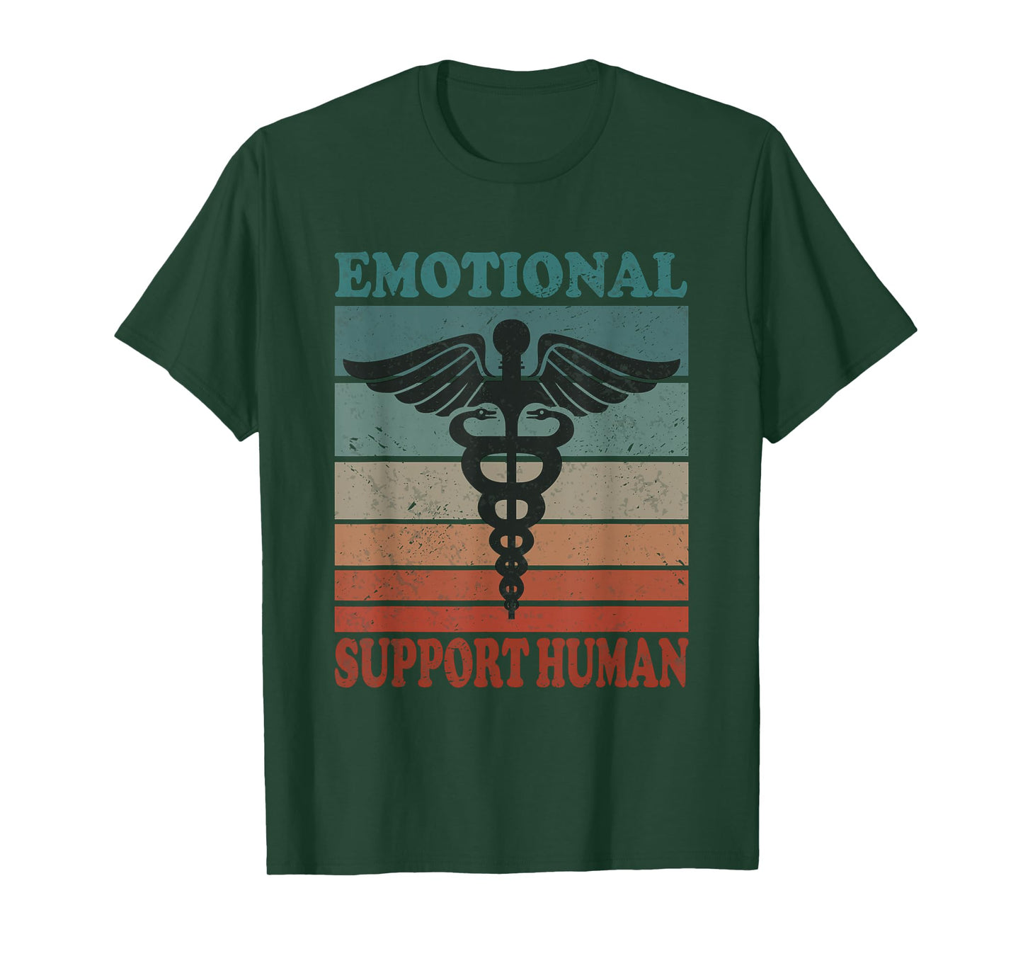 Vintage Emotional Support Human Service People T-Shirt Black