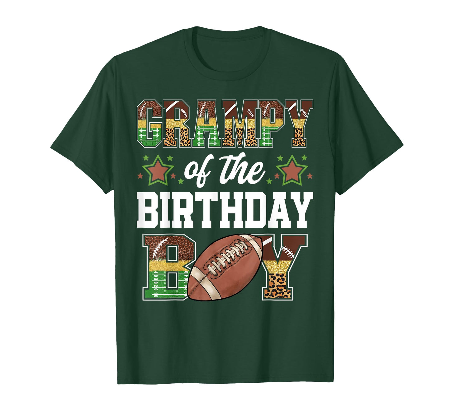 Grampy Of The Birthday Boy Football Player Family Matching T-Shirt