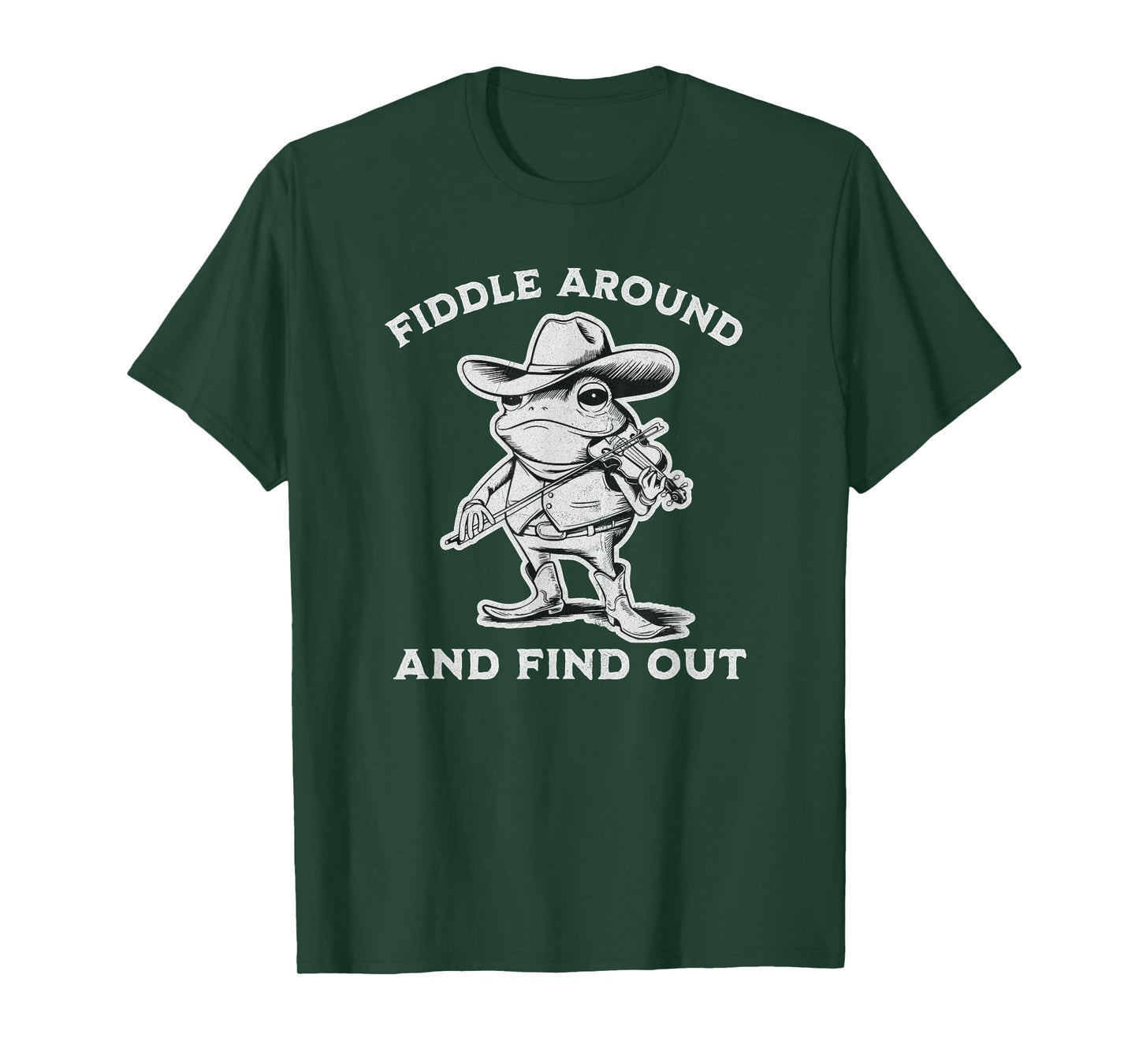 Funny Frog Fiddle Around and Find Out Cowboy Country Music T-Shirt