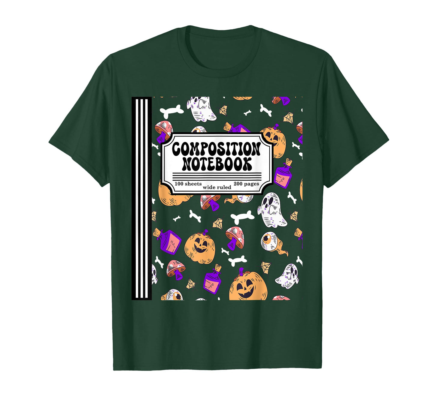 Composition Notebook Matching Halloween Costume For Teachers T-Shirt